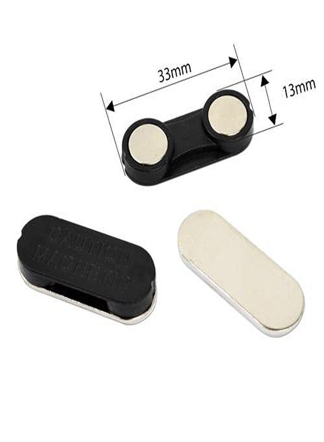 ART IFACT 2 Pieces Set of Magnetic Name Tag/ID Badge Holder with 3M Adhesive - Black with Round Edges - Image 2