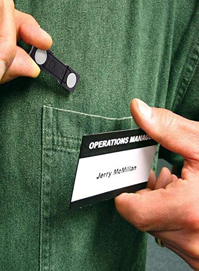 ART IFACT 2 Pieces Set of Magnetic Name Tag/ID Badge Holder with 3M Adhesive - Black with Round Edges - Image 3