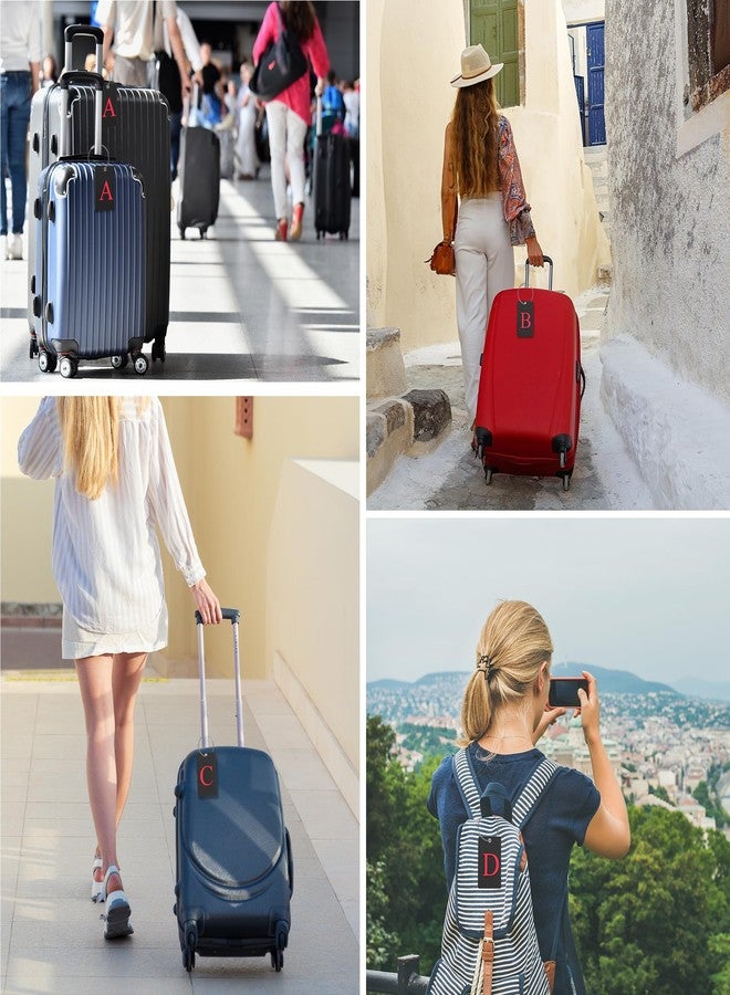 Gostwo Initial Luggage Tag | 26 Letter Travel Luggage Baggage Identification Labels ID Tag Fully Bendable Tag w/Stainless Steel Loop (Black) (2 Pack A) - Image 5