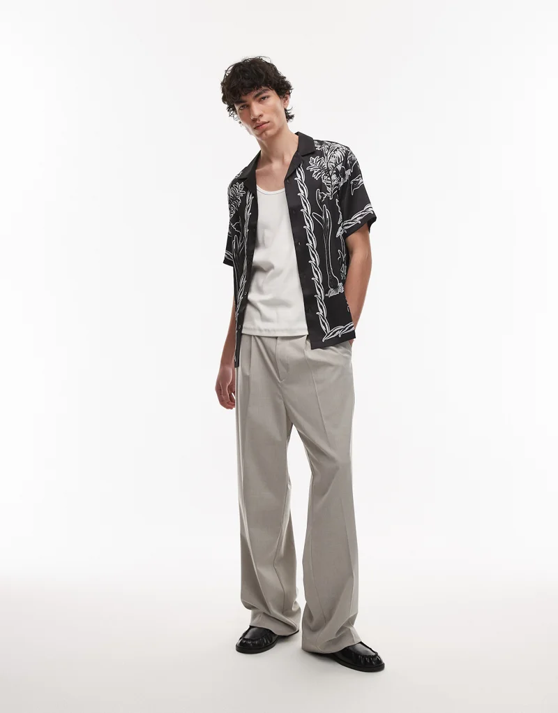 TOPMAN Printed Short Sleeve Shirt