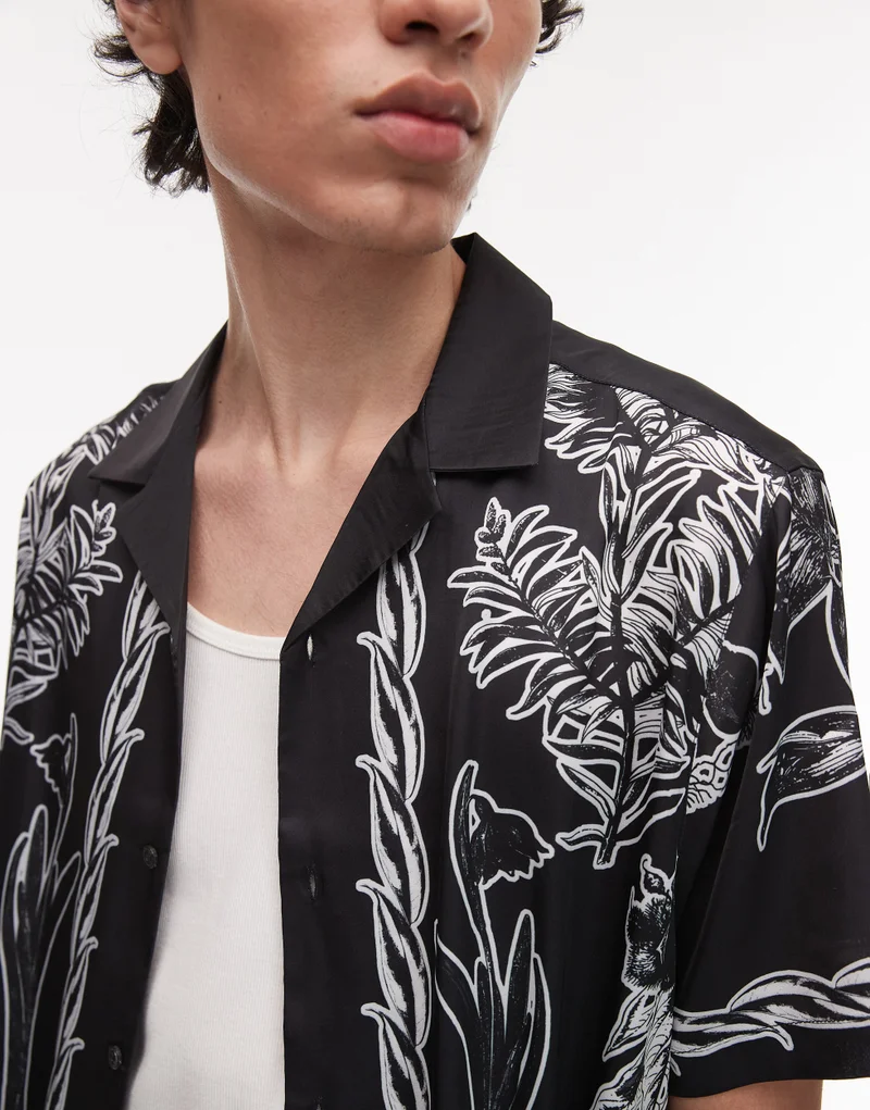 TOPMAN Printed Short Sleeve Shirt