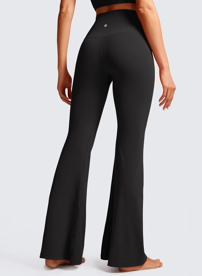 CRZ YOGA Butterluxe Crossover Flare Leggings for Women 31" - High Waist V Cross Bootcut Bell Bottoms Tummy Control Yoga Pants Black Small - Image 2