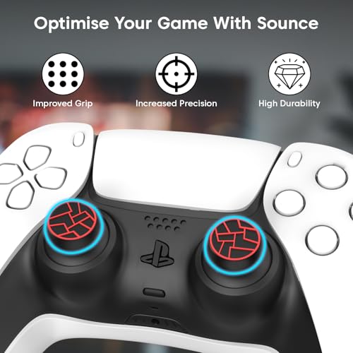 Sounce PS5 Controller Thumb Grip Cap – 4PCS Non-Slip Silicone Joystick Covers | Rocker Button Protective Thumbstick Grips Compatible with PS5, PS4, Xbox Series X/S, Xbox One, Switch Pro & More - Image 3