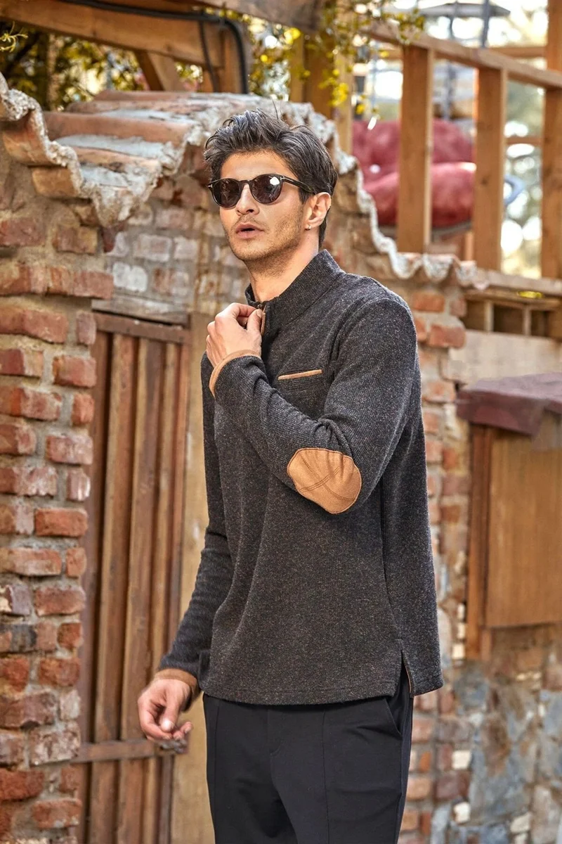Cossy By Aqua 24455 Men's Long Sleeve Pocket Detailed Tracksuit Set Brown
