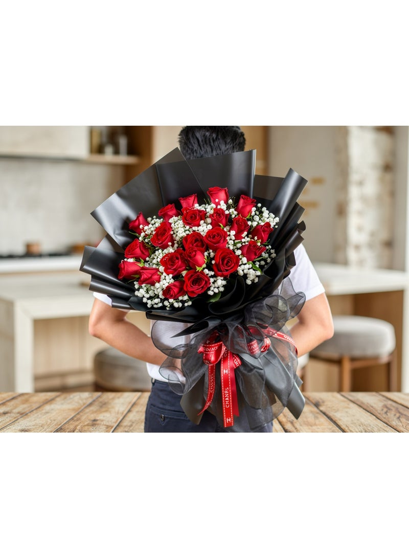 Dramatic Red Rose Bouquer