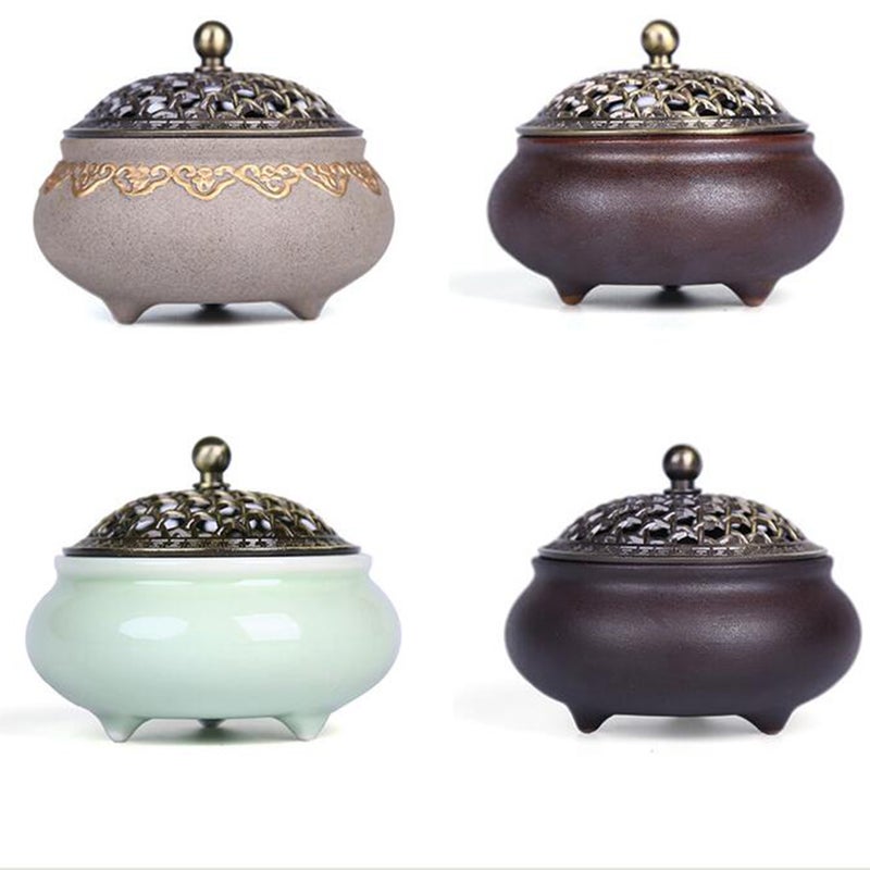 2pcs Vintage Incense Therapy Censer Yoga Practical Burner Censer Desktop Decoration Green - Image 5