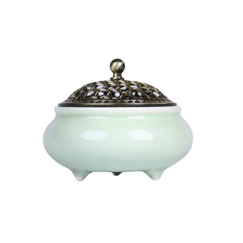 2pcs Vintage Incense Therapy Censer Yoga Practical Burner Censer Desktop Decoration Green - Image 2