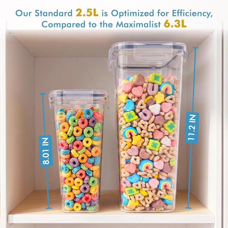 Shazo 2 Pack (2.5L / 84 Oz) EXTRA Large Airtight Food Storage Cereal Containers for Bulk Food Storage BPA-Free Plastic Container, Pantry Organization and Canister for Rice, Pasta, Sugar & Flour - Image 4