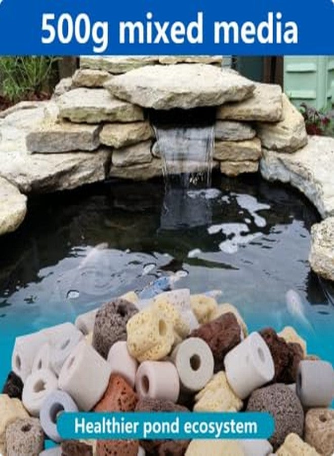 Adnee 17 Pcs Pond Waterfall Spillway Filter Media, 8 Inch Waterfall Box Filter Pad with Bracket and Ceramic Rings, Reusable Pond Filter Replacement Mat to Maintain Water Quality - Image 5
