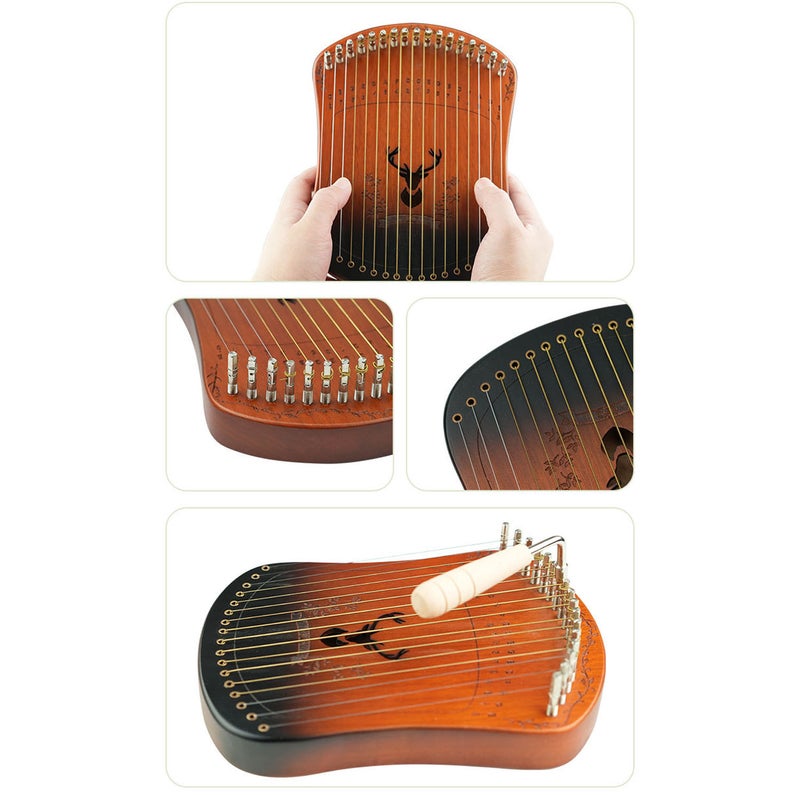 17 لير عرب String من الخشب الصلب البلوط المحمول، أداة موسيقية سلسلة مع مفتير الضبط ومقطعين للبدء والمبتدئين والأطفال والبالغين - Image 4