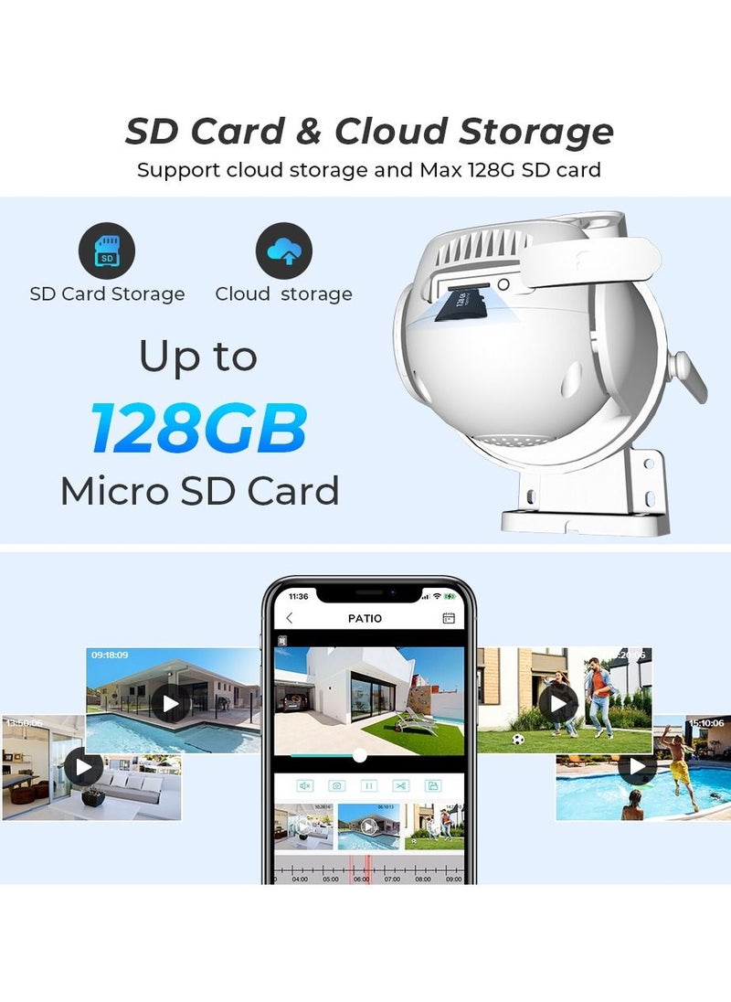 ماركة غير محددة - كاميرا 8MP 4K PTZ IP ذات العدسة المزدوجة لكشف الإنسان CCTV كاميرا مراقبة للرؤية الليلية كاميرا مراقبة واي فاي خارجية - Image 1