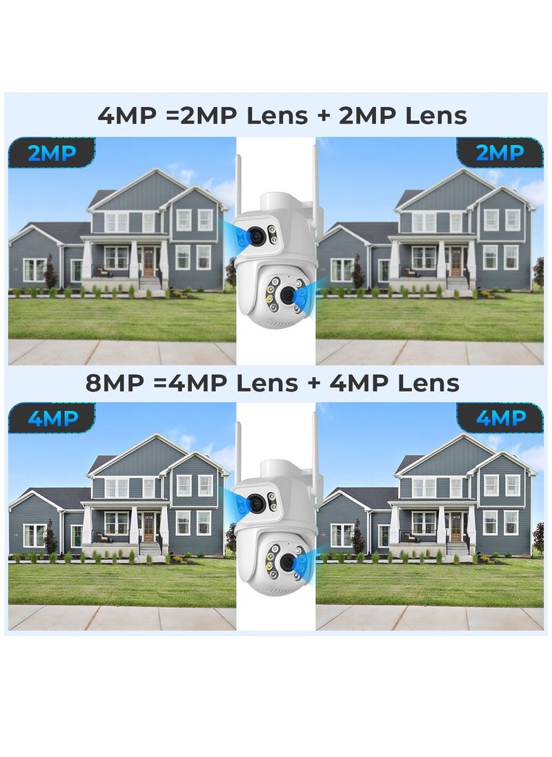 ماركة غير محددة - كاميرا 8MP 4K PTZ IP ذات العدسة المزدوجة لكشف الإنسان CCTV كاميرا مراقبة للرؤية الليلية كاميرا مراقبة واي فاي خارجية - Image 1