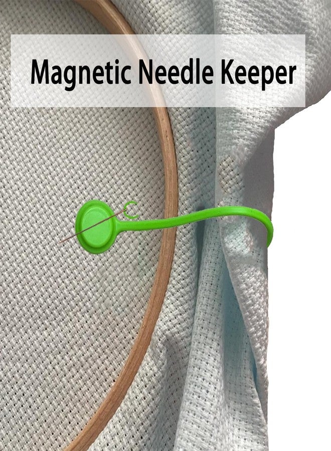 SPANSEE 4 PCS Magnetic Fabric Clips, Silicon Needle Minder, Magnetic Needle Keeper for Cross Stitch Embroidery, Needle Holder, Magnetic Needle Minders, Cross-Stitch Gift - Image 2