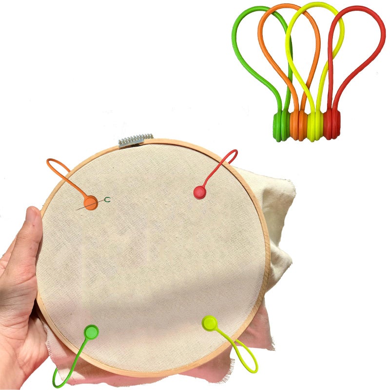 SPANSEE 4 PCS Magnetic Fabric Clips, Silicon Needle Minder, Magnetic Needle Keeper for Cross Stitch Embroidery, Needle Holder, Magnetic Needle Minders, Cross-Stitch Gift - Image 1
