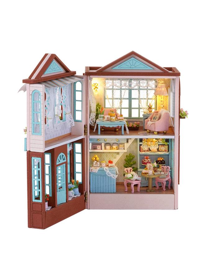 بيت الحكمة Diyy House Mini Homes Series يمكن فتح الخشب المصنوع يدويًا ويغلق ، تقديم هدايا متعددة المستويات للفتيات - Image 5