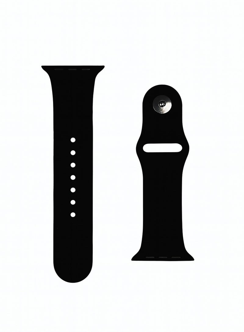 وايكيل سوار رياضي من السيليكون متوافق مع ساعة Apple Watch Ultra 2/Ultra/SE/Series 10–7 - حزام ناعم قابل للتعديل لمقاسات 42 مم/44 مم/45 مم/46 مم/49 مم، سوار معصم خفيف الوزن مقاوم للعرق وسريع الفك للرجال والنساء (أسود) - Image 4