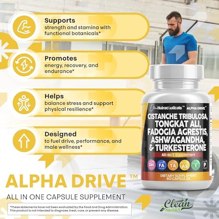 Clean Nutraceuticals Clean Nutra Cistanche Tribulosa Fadogia Agrestis Tongkat Ali Turkesterone Pills Ashwagandha Capsules Supplement for Men - 60 Count - Image 5