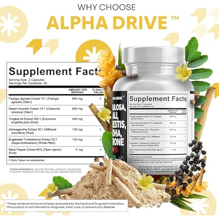 Clean Nutraceuticals Clean Nutra Cistanche Tribulosa Fadogia Agrestis Tongkat Ali Turkesterone Pills Ashwagandha Capsules Supplement for Men - 60 Count - Image 4