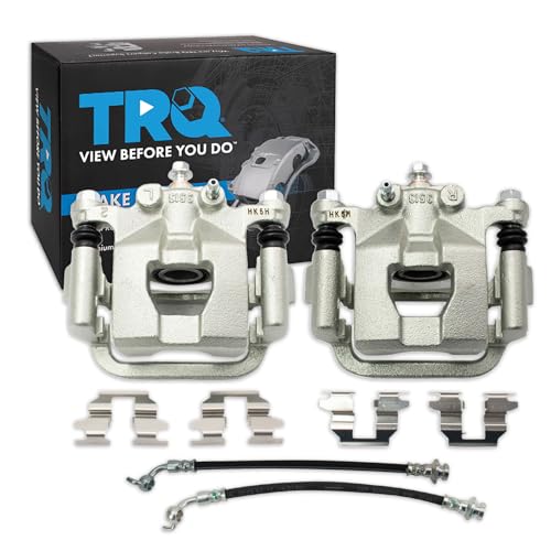 TRQ Rear Brake Caliper Set Brake Hose Compatible with 2007-2008 Nissan Maxima - Image 2