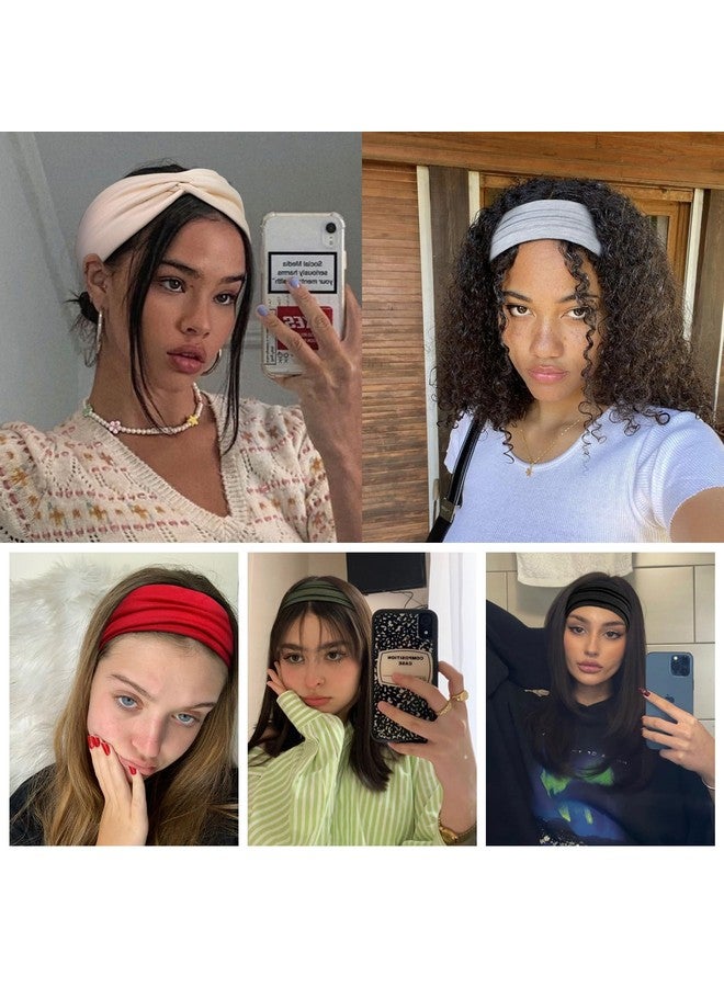 TERSE 6 Pack Headbands For Women Fashion Non Slip Wide Hair Bands Workout Head Wraps - Image 2