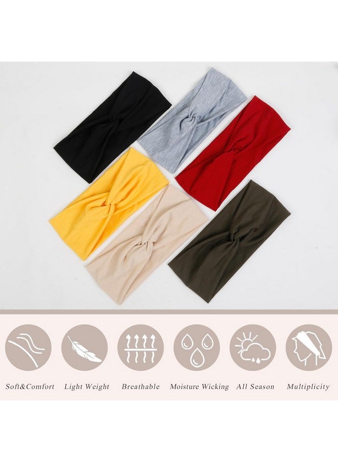 TERSE 6 Pack Headbands For Women Fashion Non Slip Wide Hair Bands Workout Head Wraps - Image 4