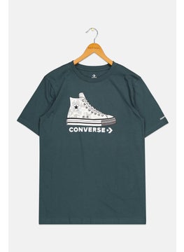 CONVERSE Kids Boy Sportswear Short Sleeve Outdoor T-Shirt, Dark Green  - Image 1