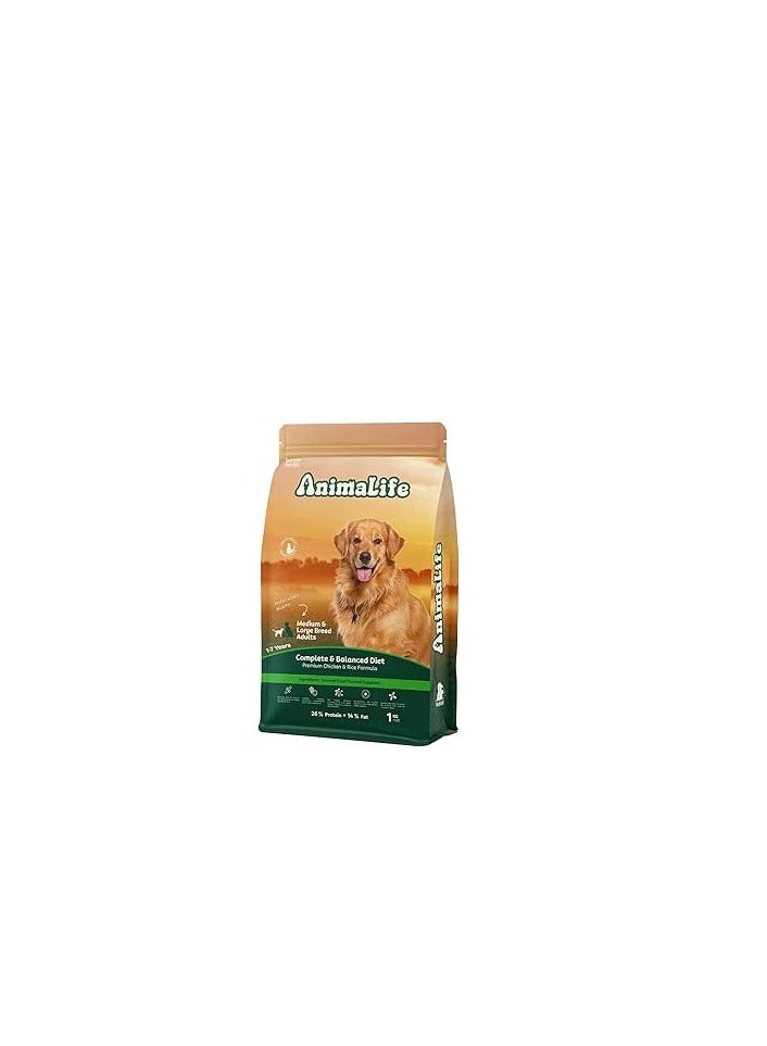 life dry food with chicken for M dog 1K