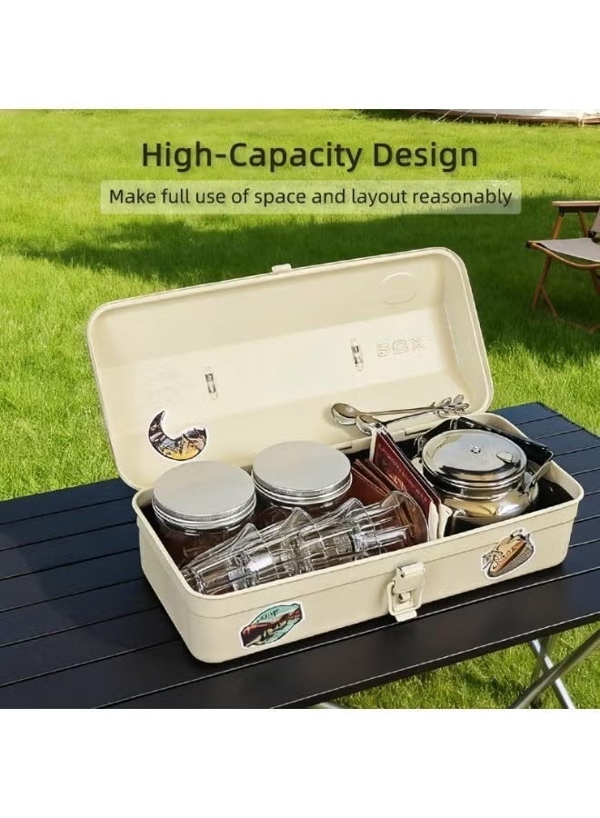 BlueFire Portable Camping Tea Set with Metal Storage Box All in One Outdoor Kettle Mini Gas Stove 4 Cups Travel Tea Kit Compact Camping Cookware Set for Desert Camping Picnic Road Trip White - Image 4