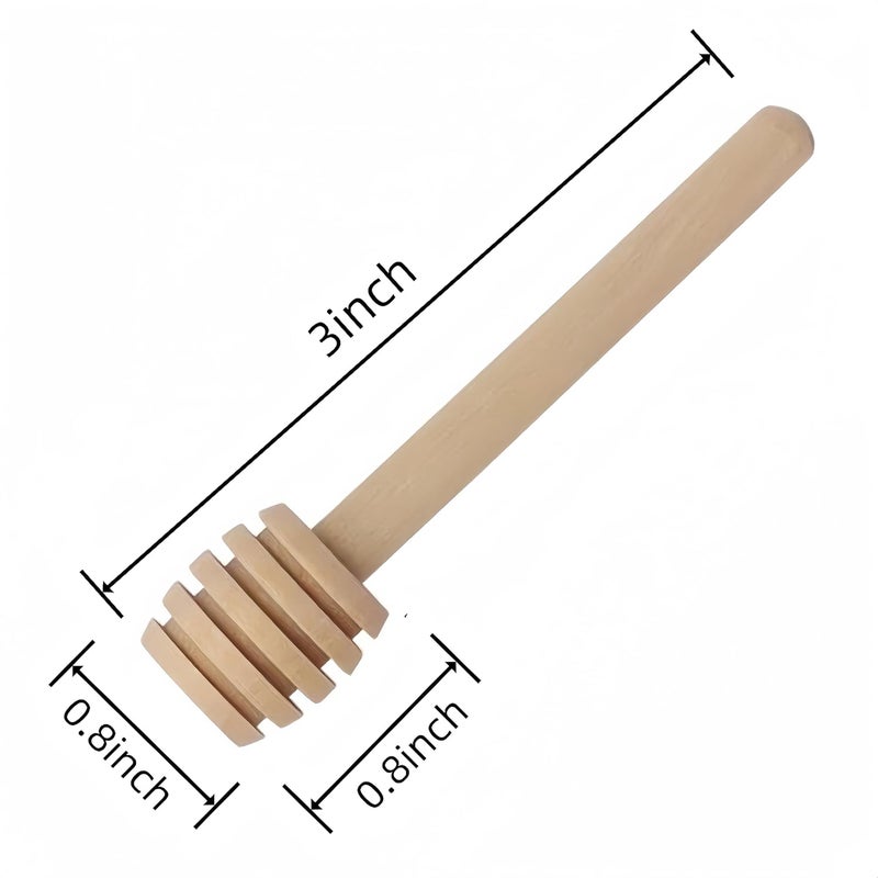 CINBILCORN 4 Pcs Wooden Honey Dipper Sticks,3 Inches Honey Comb Stick Honey Spoon Honey Wand for Honey Collecting Dispensing Drizzling Jam - Image 5