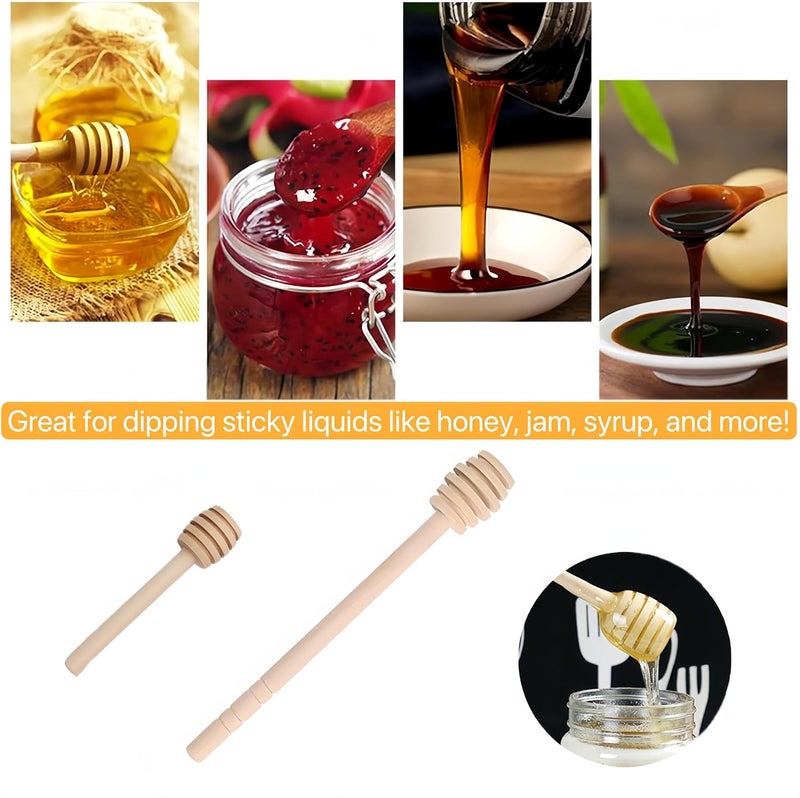 CINBILCORN 4 Pcs Wooden Honey Dipper Sticks,3 Inches Honey Comb Stick Honey Spoon Honey Wand for Honey Collecting Dispensing Drizzling Jam - Image 4