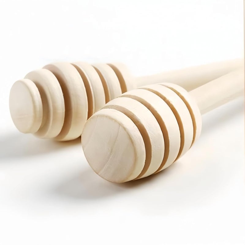 CINBILCORN 4 Pcs Wooden Honey Dipper Sticks,3 Inches Honey Comb Stick Honey Spoon Honey Wand for Honey Collecting Dispensing Drizzling Jam - Image 2
