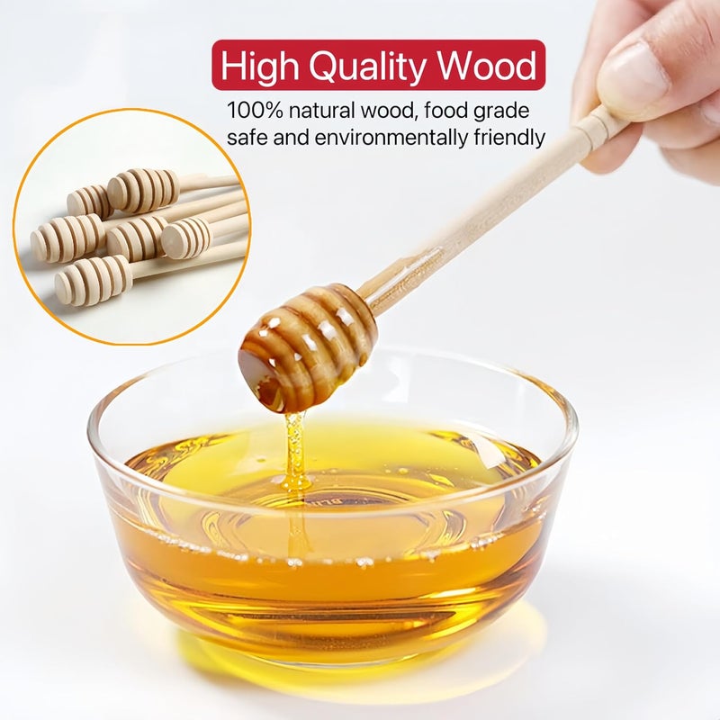 CINBILCORN 4 Pcs Wooden Honey Dipper Sticks,3 Inches Honey Comb Stick Honey Spoon Honey Wand for Honey Collecting Dispensing Drizzling Jam - Image 3
