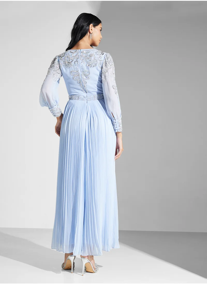 اميليا روز Embellished Mesh Detailed Dress