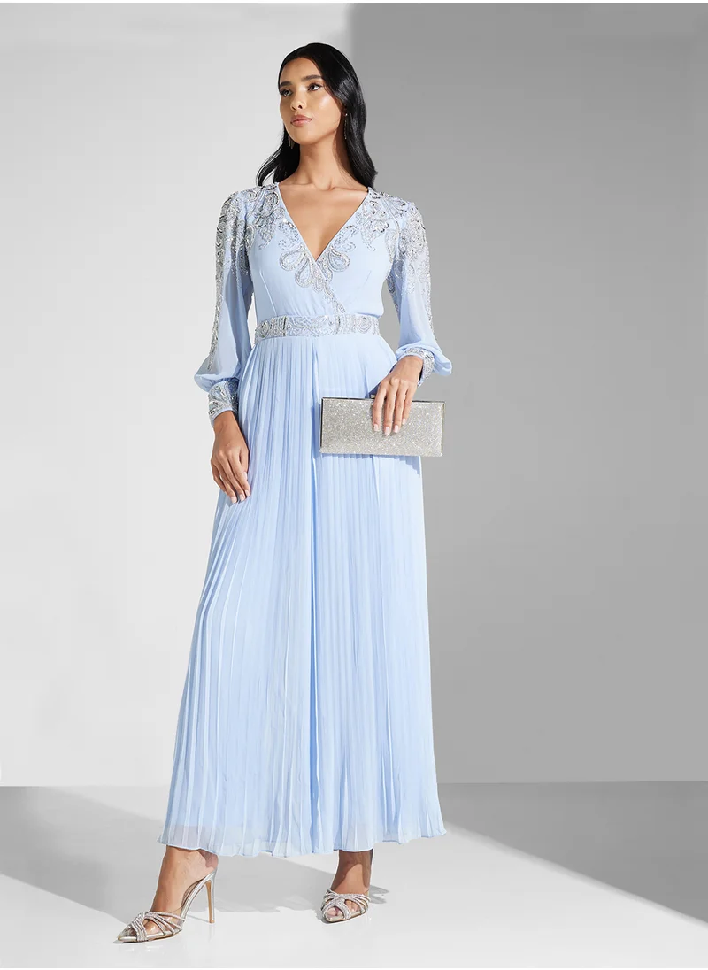 اميليا روز Embellished Mesh Detailed Dress