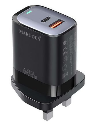 45W Power Adapter Duo, Dual USB-C & USB-A Ports, PD & QC Super Fast Charging Black - view 5