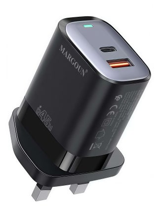 45W Power Adapter Duo, Dual USB-C & USB-A Ports, PD & QC Super Fast Charging Black - view 2