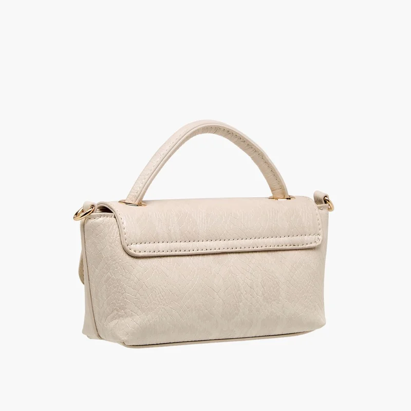 Flora Bella By Shoexpress Women's Textured Crossbody Bag with Detachable Strap and Flap Closure Ramadan Collection