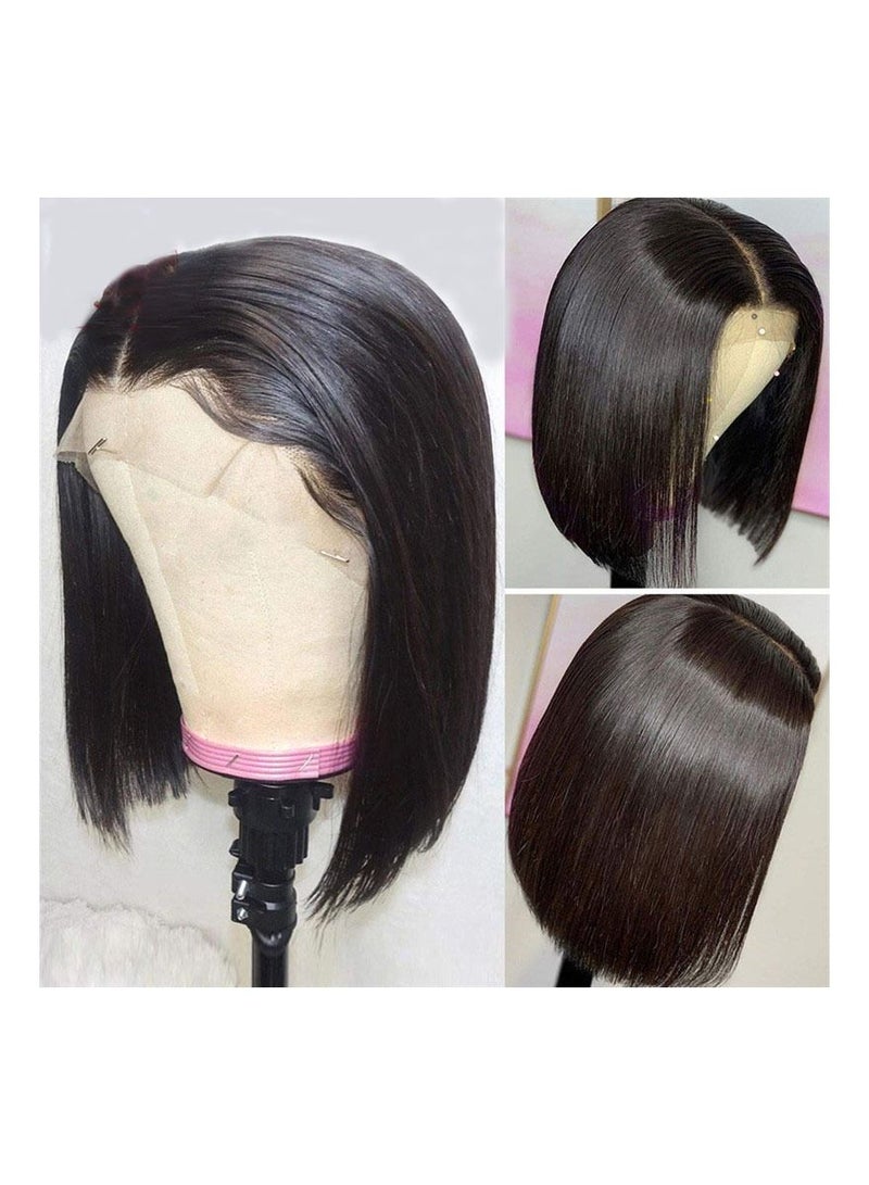 Estelle Lace Front Bob Wigs Human Hair Brazilian Human Hair Short Bob Wigs for Woman Lace Closure Straight Hair Wigs Natural Color 4x4x1 TPart Bob  - Image 4