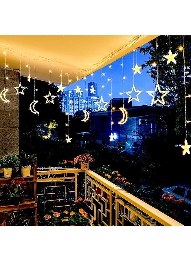 Yoawllty DIwali Decorations, DIwali LED Lights Outdoor, 2M Star Moon Decorative Lights for Party, Bedroom, Holiday Indoor Outdoor(Warm White) - Image 5