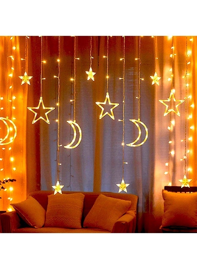 Yoawllty DIwali Decorations, DIwali LED Lights Outdoor, 2M Star Moon Decorative Lights for Party, Bedroom, Holiday Indoor Outdoor(Warm White) - Image 4