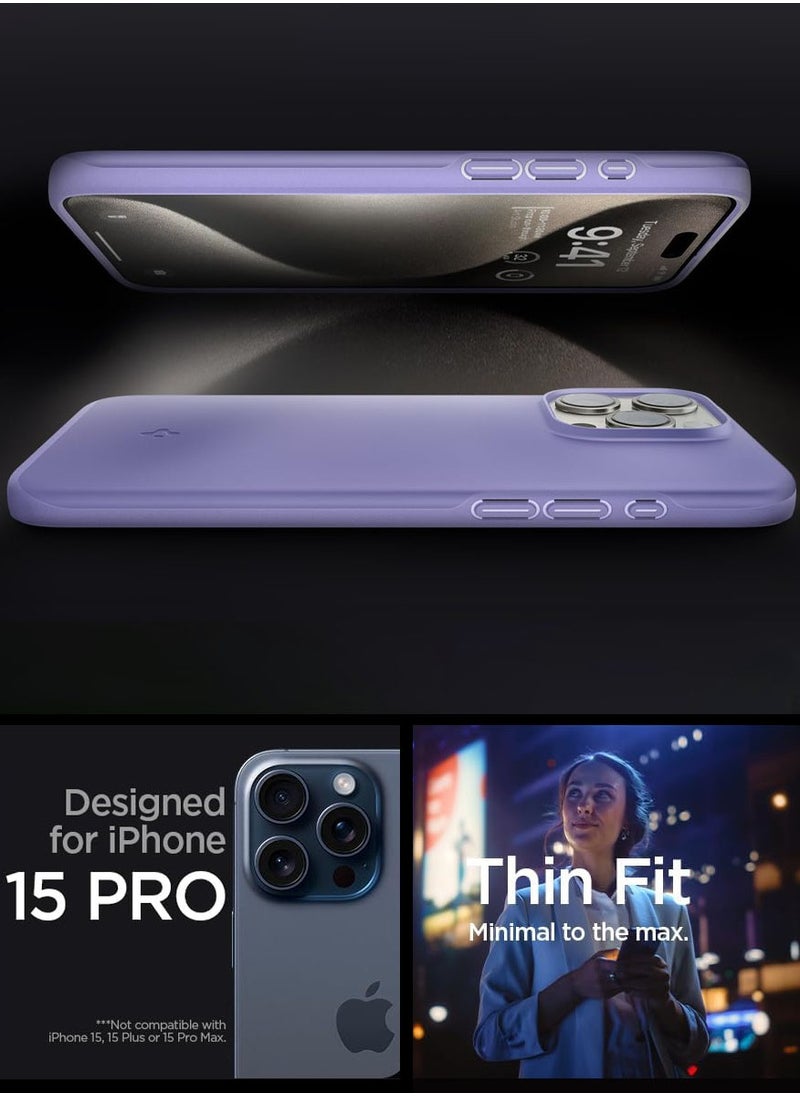 Spigen Thin Fit for iPhone 15 Pro Case Cover - Iris Purple  - Image 2
