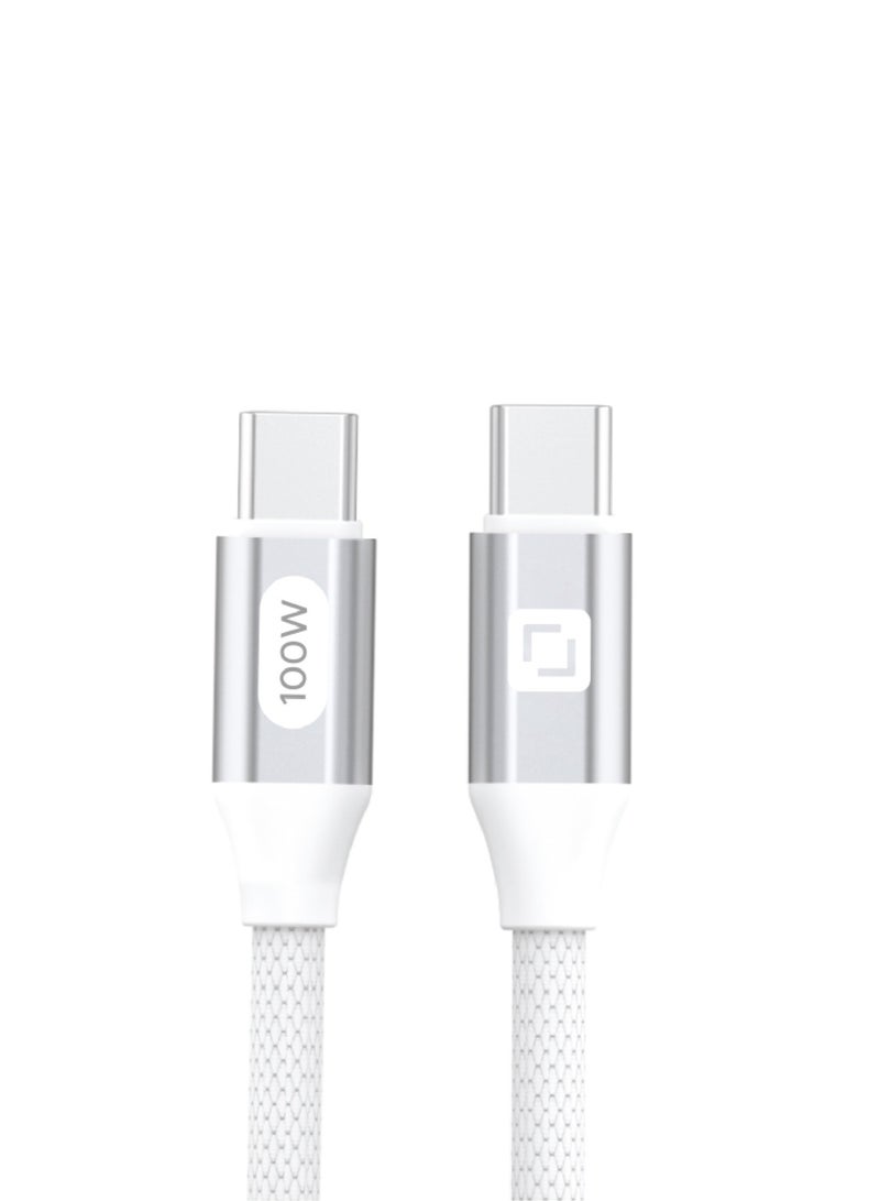 Lycka P Cord XTRA100 – 100W Type-C to Type-C Fast Charging Cable (2M, White) - Image 1