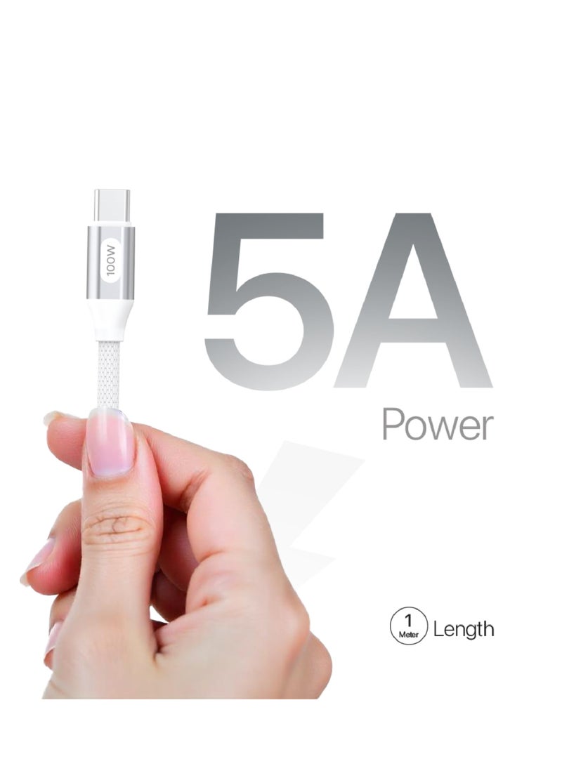 Lycka P Cord XTRA100 – 100W Type-C to Type-C Fast Charging Cable (2M, White) - Image 3