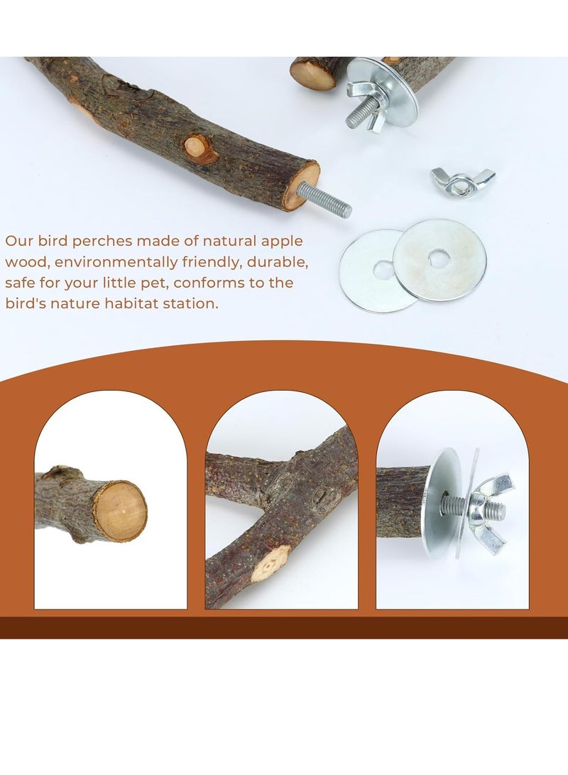 FengSVMA Natural Wood Bird Perch Stand,Wooden Parrot Perch Stand,Perch Platform Cage Accessories for Parrotlets Budgies,Cockatiels,Parakeets,Lovebirds(8PCS) - Image 4