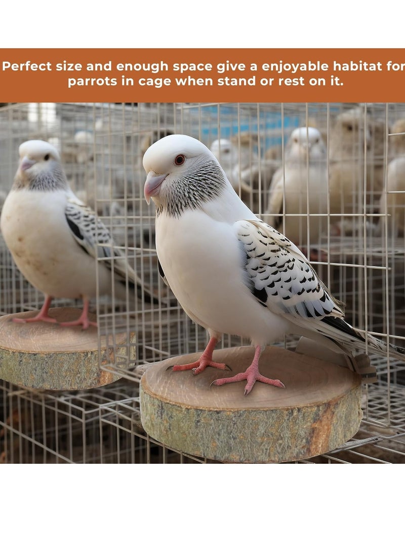 FengSVMA Natural Wood Bird Perch Stand,Wooden Parrot Perch Stand,Perch Platform Cage Accessories for Parrotlets Budgies,Cockatiels,Parakeets,Lovebirds(8PCS) - Image 5
