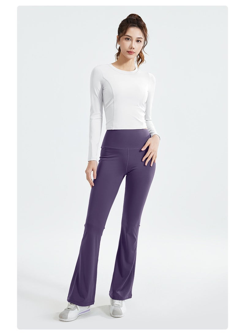 Womens Basic Two Piece Outfits Casual Long Sleeve Slim Crop Top Fold Over Leggings Pants Set Lounge Matching 2Pcs Tracksuit - Image 2