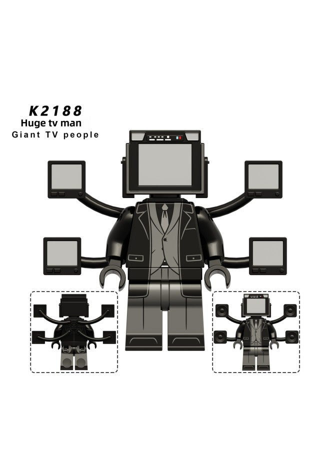 Toilet Man Battle Monitor Man Audio Man Titan TV Man Building Blocks Man Boy Assembled Toy Gift-Color:2186 Lightning Toilet Man  - Image 4