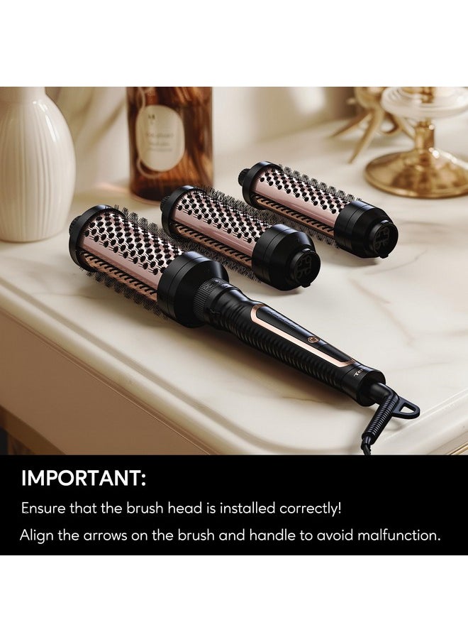 Terviiix - Terviiix PRO Thermal Brush Set for Voluminous Style, Non-blowing Heated Round Brush with Adjustable Temp, 3-in-1 Curling Brush with Detachable Head(1.25'',1.5'',1.77''), 20S Fast Heating with Dual MCH - Image 1