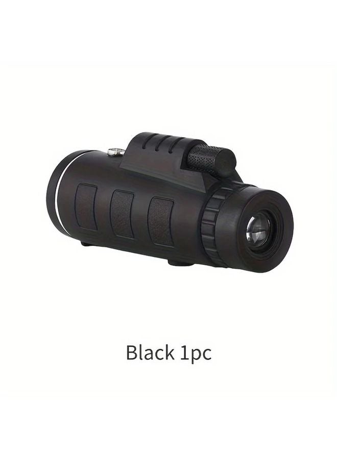 Black Monocular 10x40 HD Manual Focus Built In Compass Portable For Bird Watching - Image 1