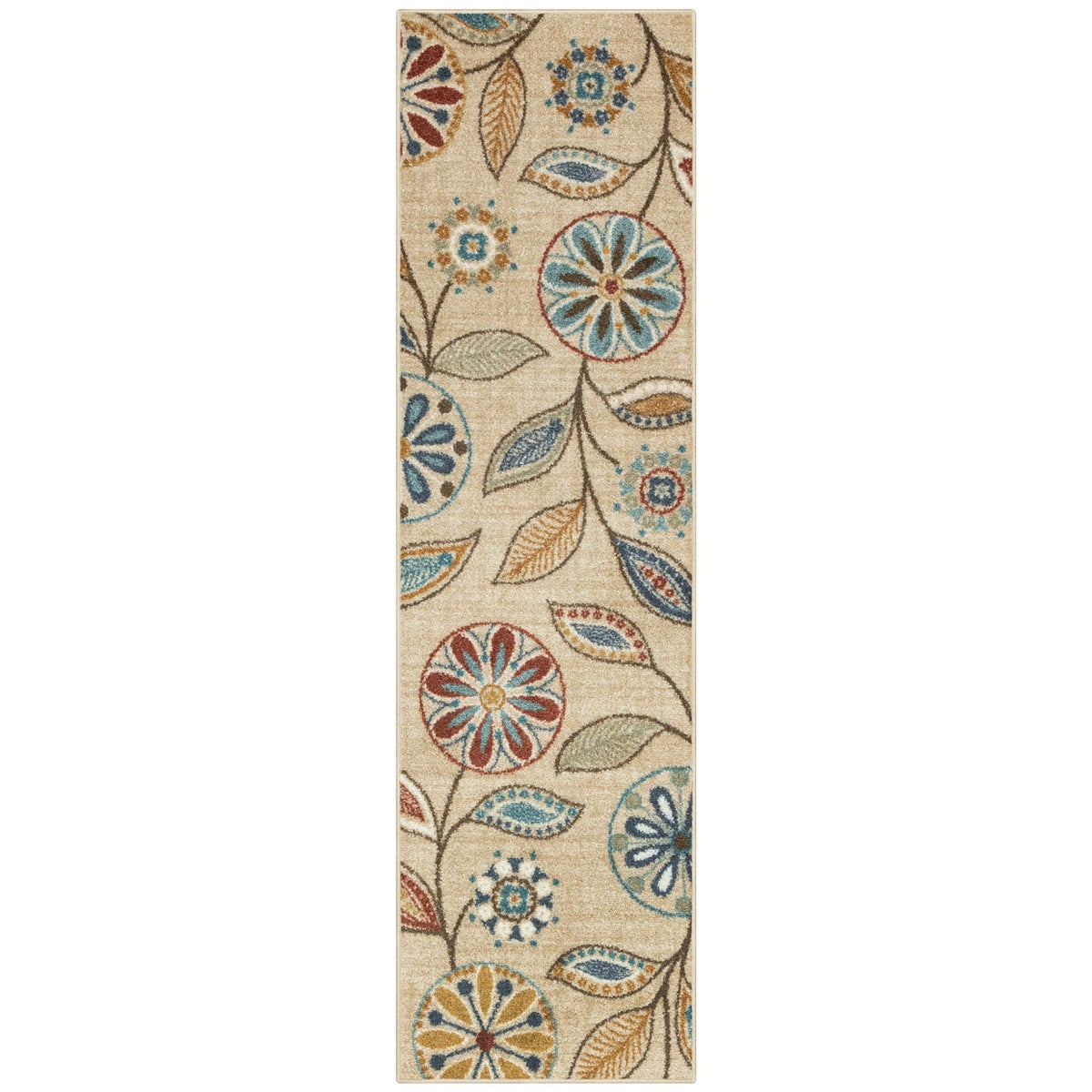 Maples Stamped Rug Maples Rugs Maples Rugs Reggie Floral Runner Rug Made in USA Washable ...